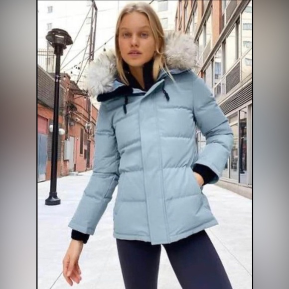 ARITZIA - THE POWDER PARKA SHORT - SERENE BLUE - Picture 6 of 10